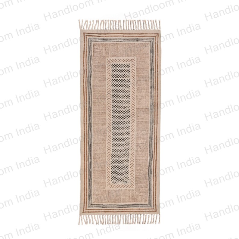 Machine Washable Rug, Block Printed Rug, Hallway Rug, Entryway Runner, Kitchen Rug, Bedside Rug, Hand Washable Rug, Rug for Dining Table