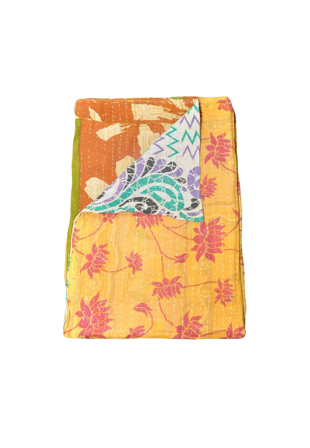 Bohemian Kantha Quilt Twin Size Vintage Kantha Quilt Throw ON Etsy