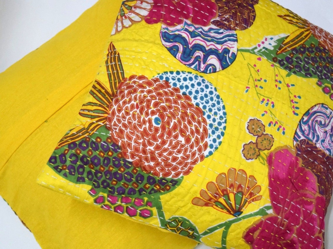 16X16 Inches Extra Large Yellow Floor Cushion Covers Indian Etsy