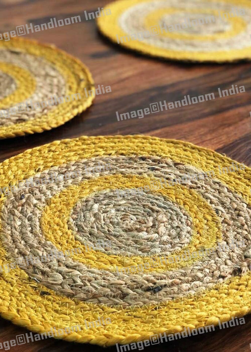 Boho Dining Table Placemats Set of 6 Pc Natural Jute Round Etsy UK
