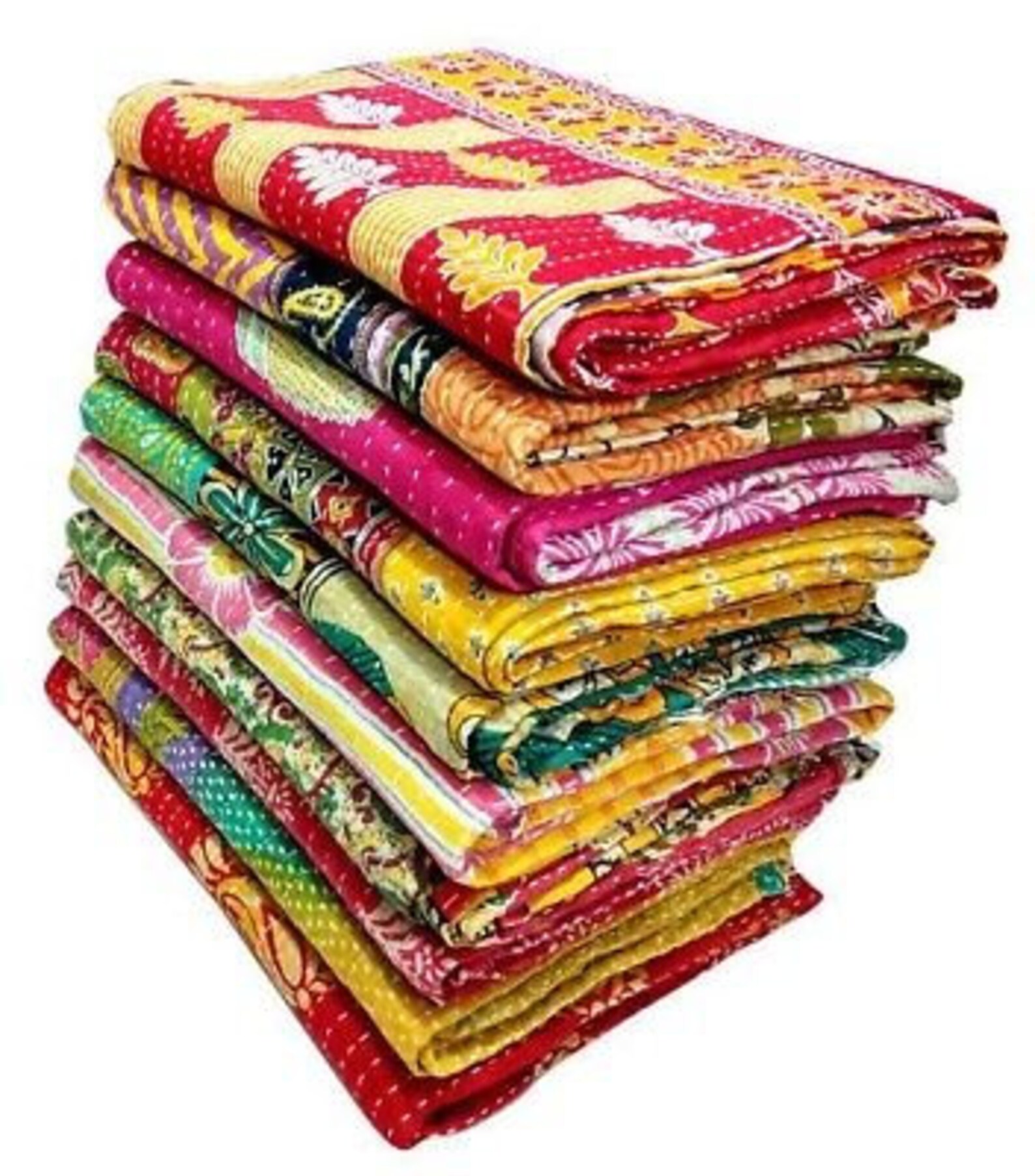 Wholesale Set of 10 Kantha Quilts Queen Kantha Throw Etsy