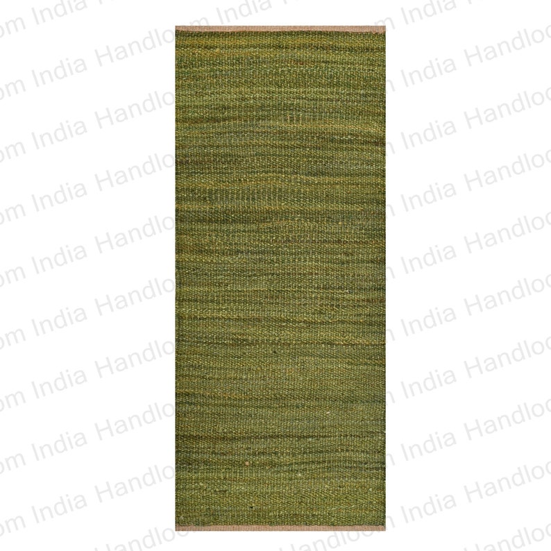 Green Stair Runner, Stair Treads, Woven Hall Runner, Hemp Jute Runner, Large Entry Runner, Long Jute Runner, Sisal Rug Runner, Hemp Runner