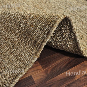 Tufted Area Rug, Natural Hemp Rug Runner, Braided Jute Rug, Natural Fiber Rug 4x6, Eco Friendly Rug, 5x7 Rug for Living Area, Seagrass Rug