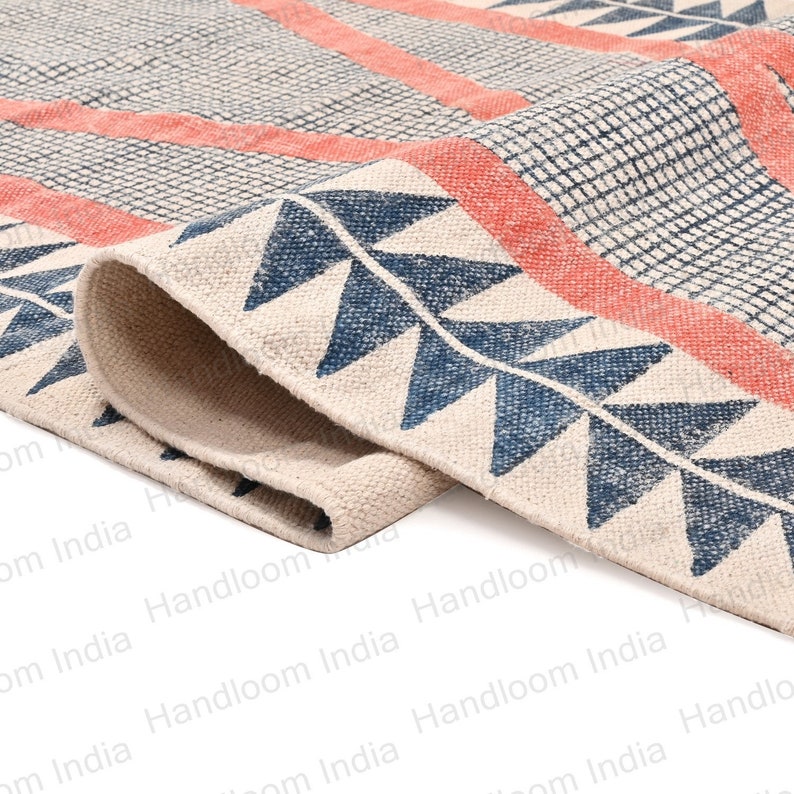 Washable Runner Rug, Cotton Washable Rug, Rug for Hallway, Customize Cotton Rug, Organic Dye Rug, Block Print Runner, Machine Washable Rug