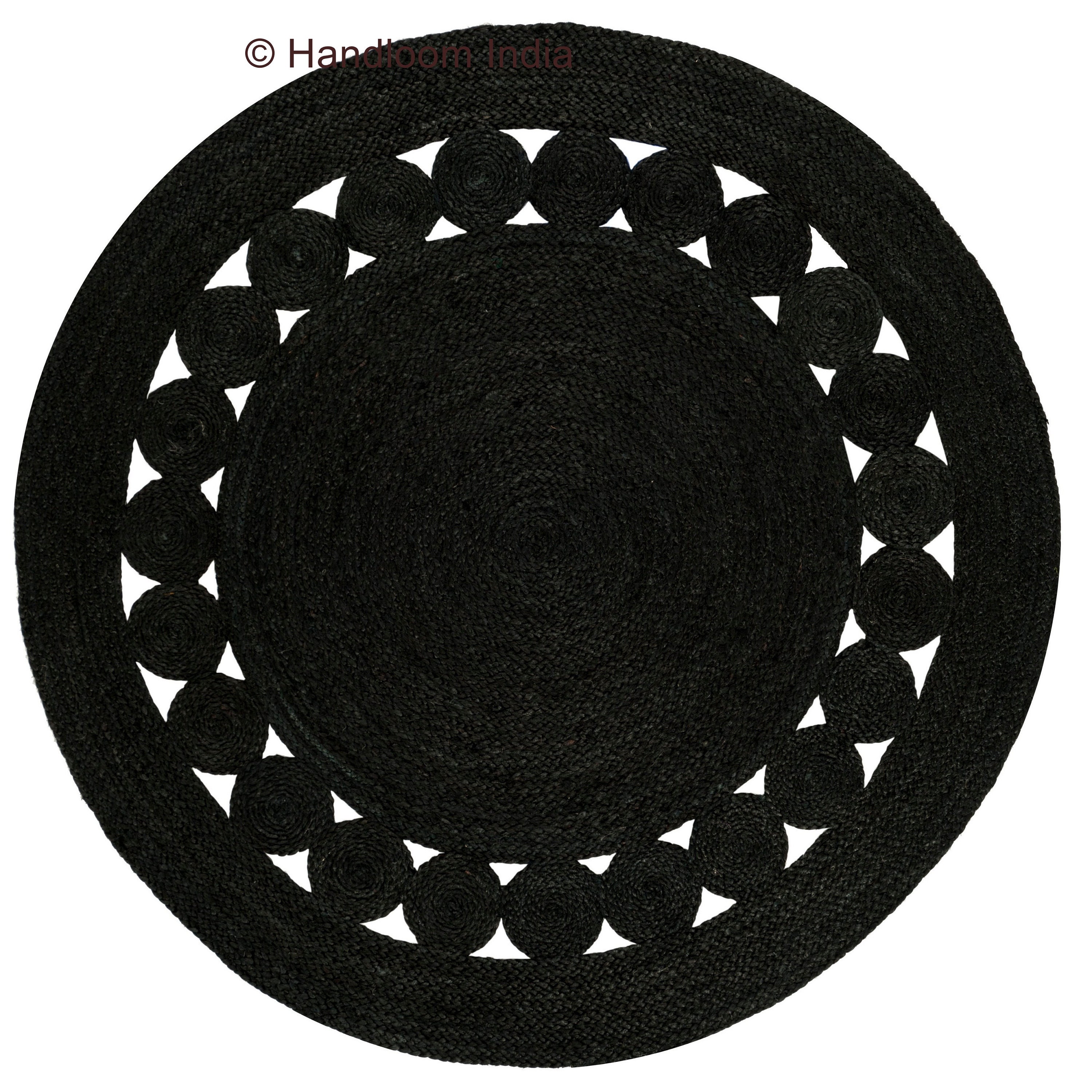 Black Braided Round Rugs for Living Room Decorative Natural Etsy