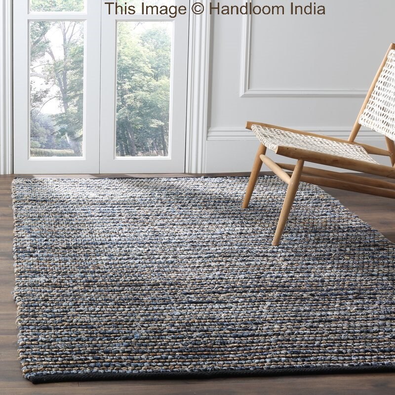Woven Denim Rug Denim Braided Rug 6x8 Denim Jute Rug Runner Etsy
