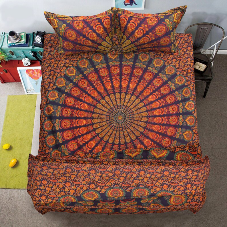 Indian Mandala Duvet Cover With Queen Mandala Bedspread Etsy