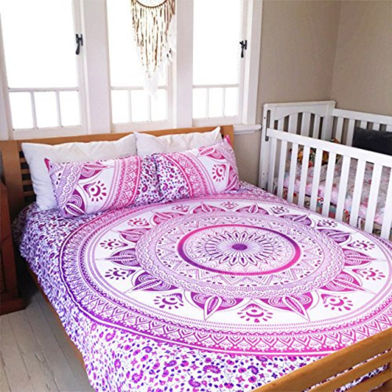 Pink Mandala Comforter Cover King Size Bedding Set Indian Etsy