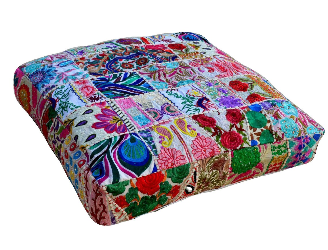 24 X 24 Extra Large White Square Floor Cushion Cover Bohemian Etsy