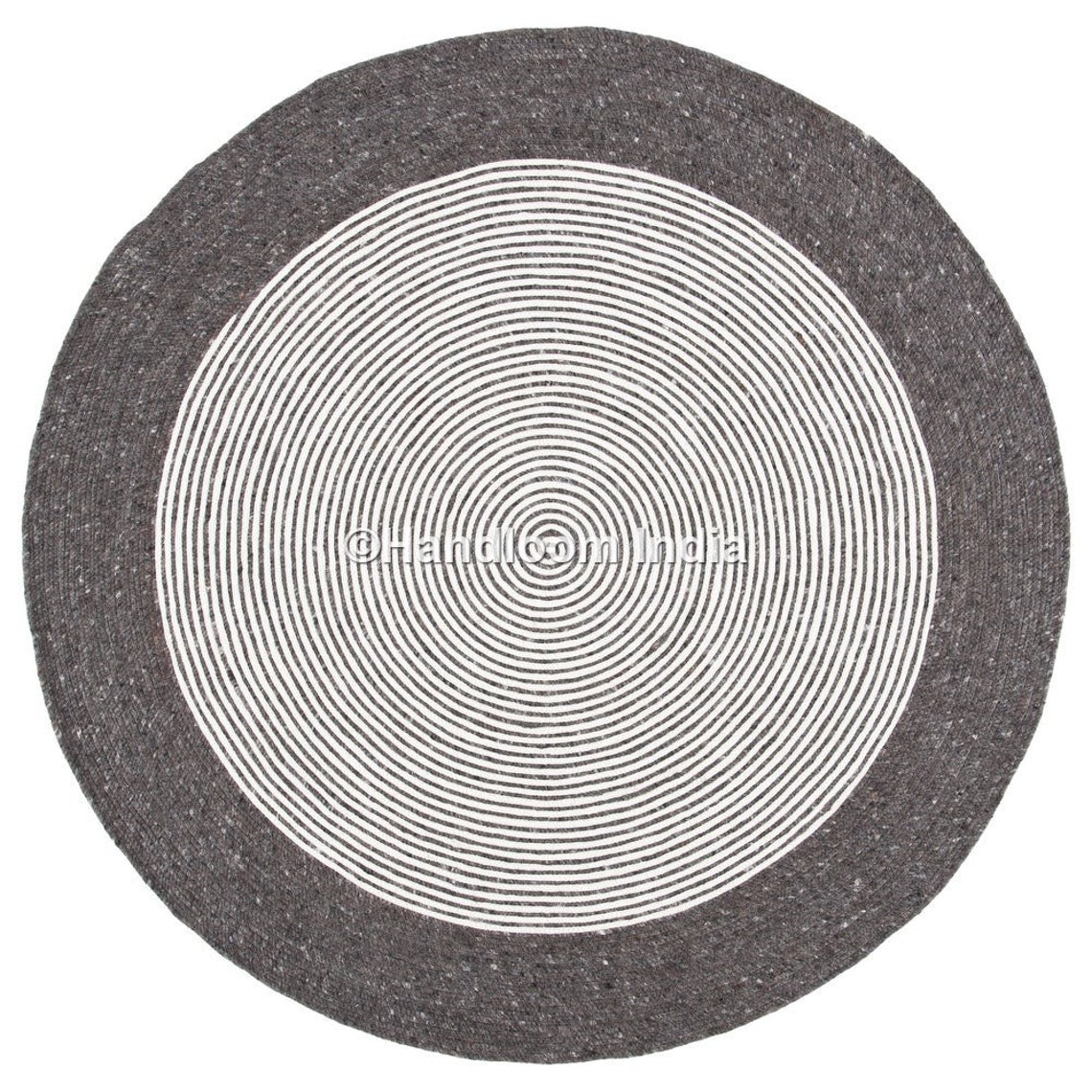 Black & White Braided Round Rugs for Living Room 5 X 5 Feet ON Etsy