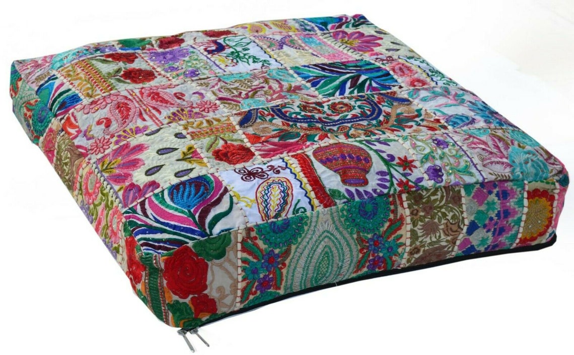 24 X 24 Extra Large White Square Floor Cushion Cover Bohemian Etsy