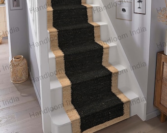 Black Stair Runner | Non-Slip Stair Treads | Hallway Runner Rug | Modern Stair Carpet