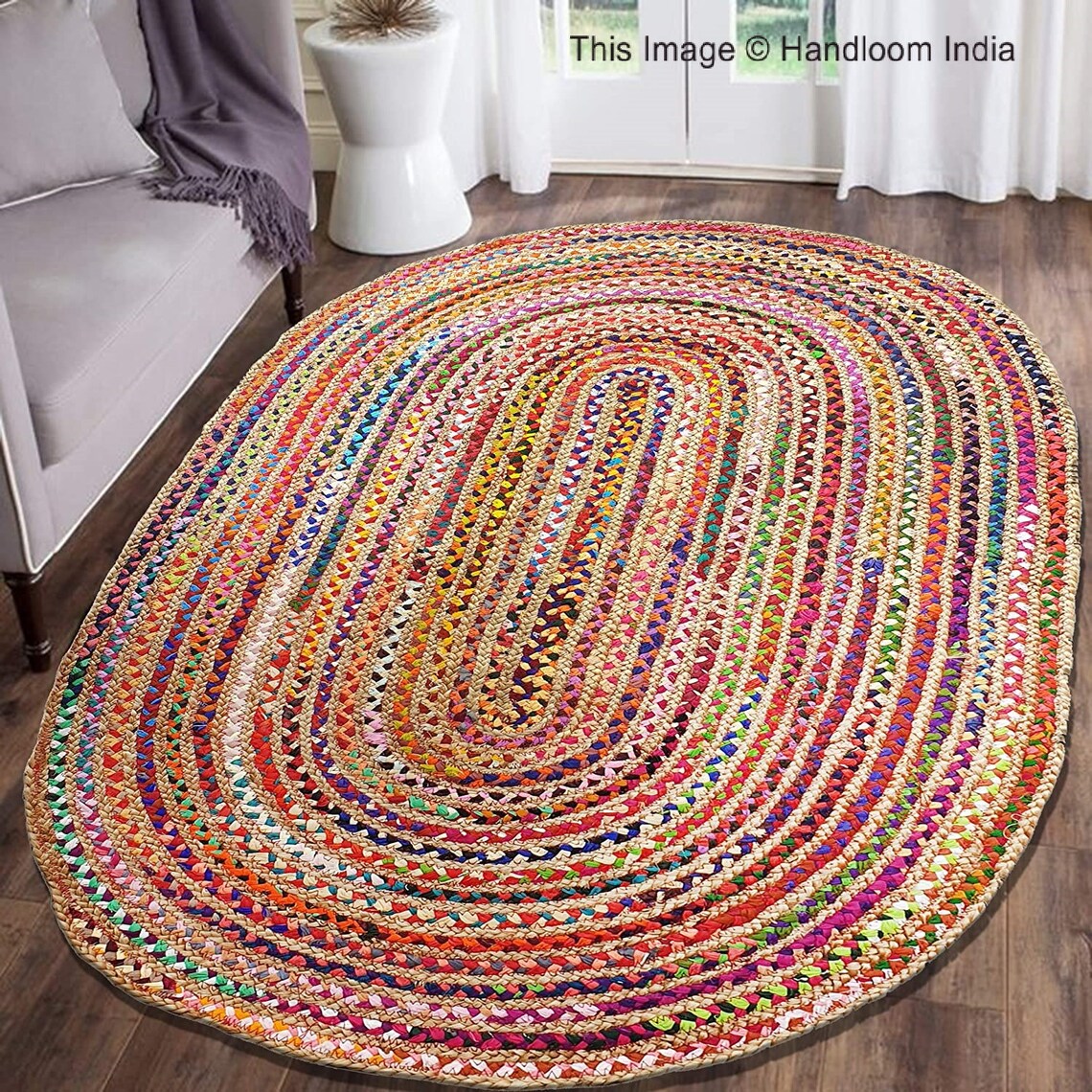 Buy Braided 5 x 7 Oval Area Rug for Living Room ON SALE Etsy