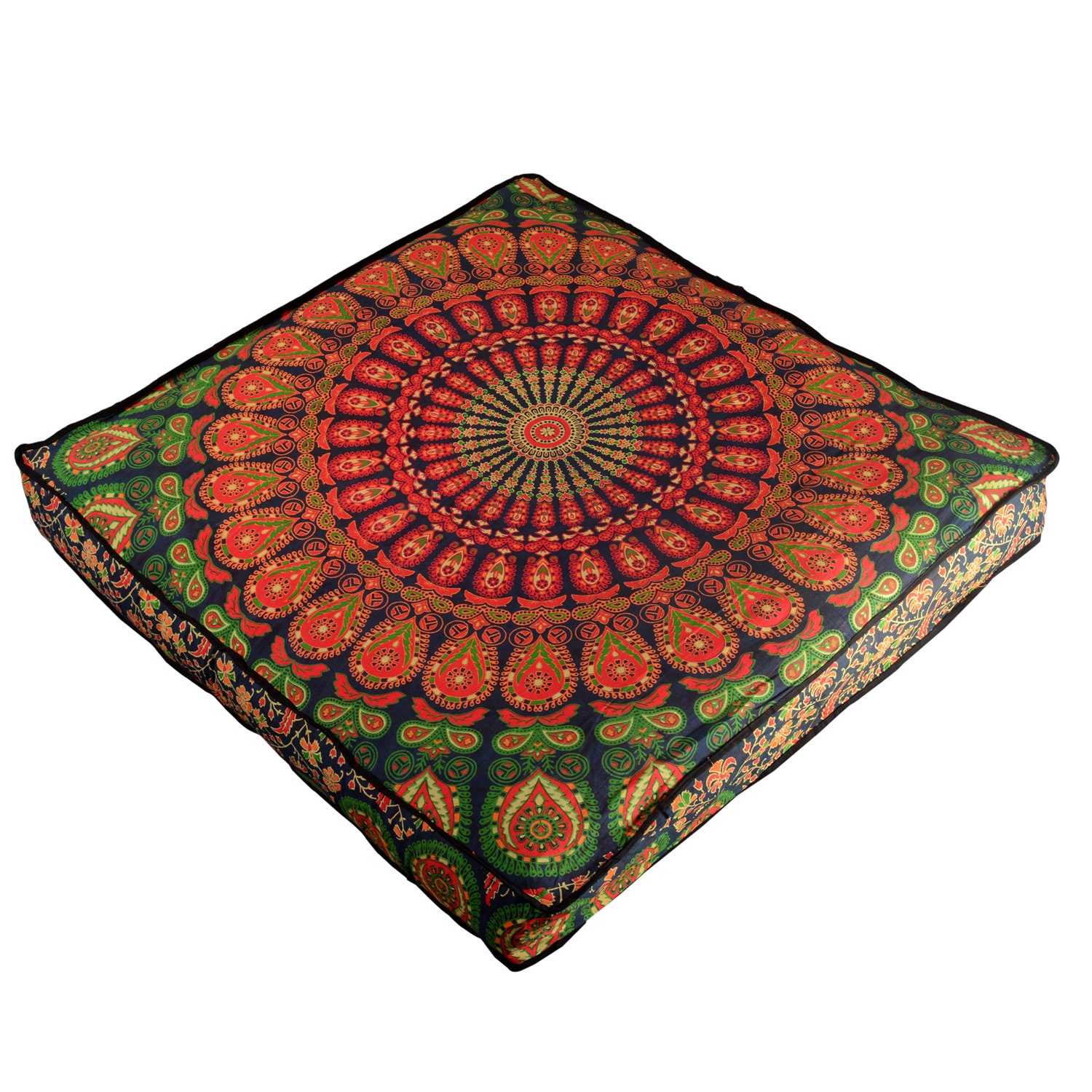 Mandala Indian Cotton Square Floor Pillow Case Throw Cushion Ottoman Dog-Bed 37" 