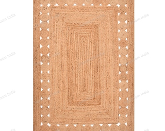 Alfombra de yute para pasillo, alfombra grande, alfombra de yute natural, alfombra tejida a mano para pasillo, cocina y baño, alfombra para sala de estar, felpudo de yute suave.
