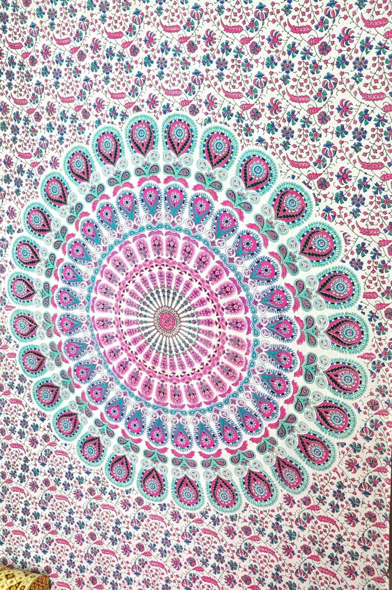 Boho Chic Dorm Tapestries Cute Mandala Tapestry Soft Cotton Etsy
