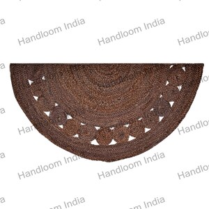 Brown Jute Doormat, Brown Stair Mat, Half Moon Jute Rug, Entryway Doormat, Brown Bath Rug, Modern Sisal Rug, Farmhouse Doormat, Kitchen Rug