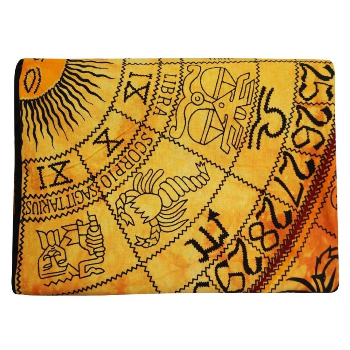 Indian Astrology Tapestry Wall Hanging Yellow Horoscope Etsy