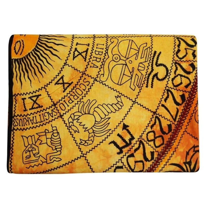 Indian Astrology Tapestry Wall Hanging Yellow Horoscope Etsy