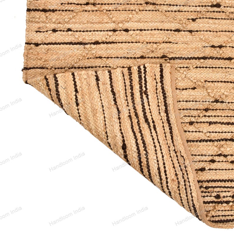 Loomed Hemp Rug, Woven Jute Rug, Braided Area Rug, Natural Jute Rug, Hand Knotted Rug, Pet Friendly Rug, Antique Pattern Rug, Bath Rug