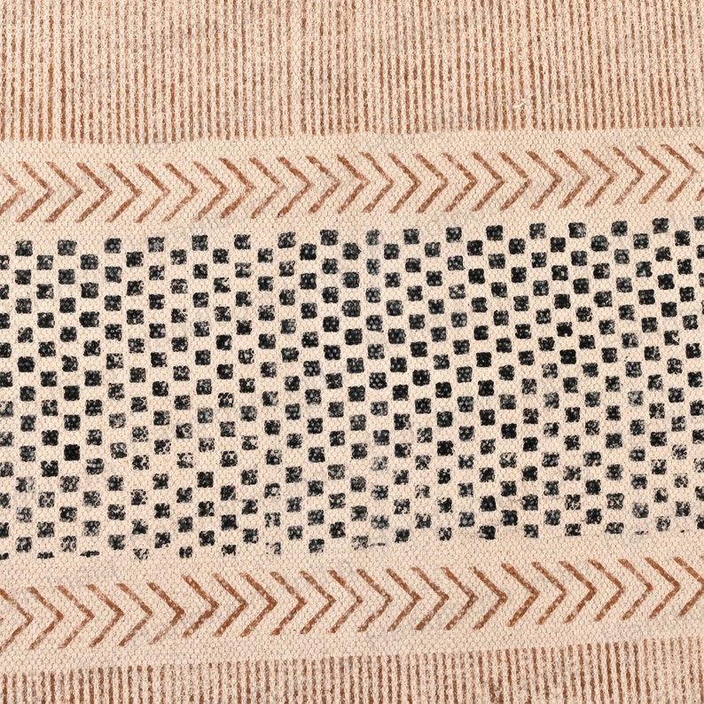 Machine Washable Rug, Block Printed Rug, Hallway Rug, Entryway Runner, Kitchen Rug, Bedside Rug, Hand Washable Rug, Rug for Dining Table
