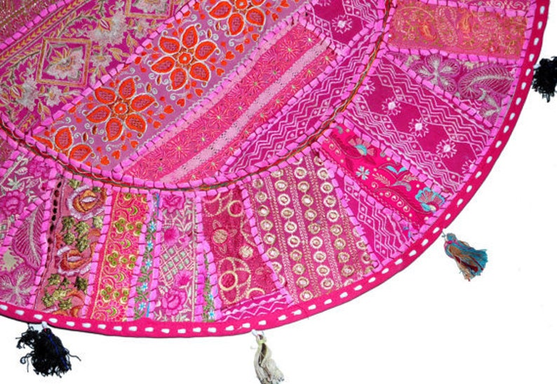 XL 32 Round Floor Pillow Cushion in Pink Gypsy Round Etsy