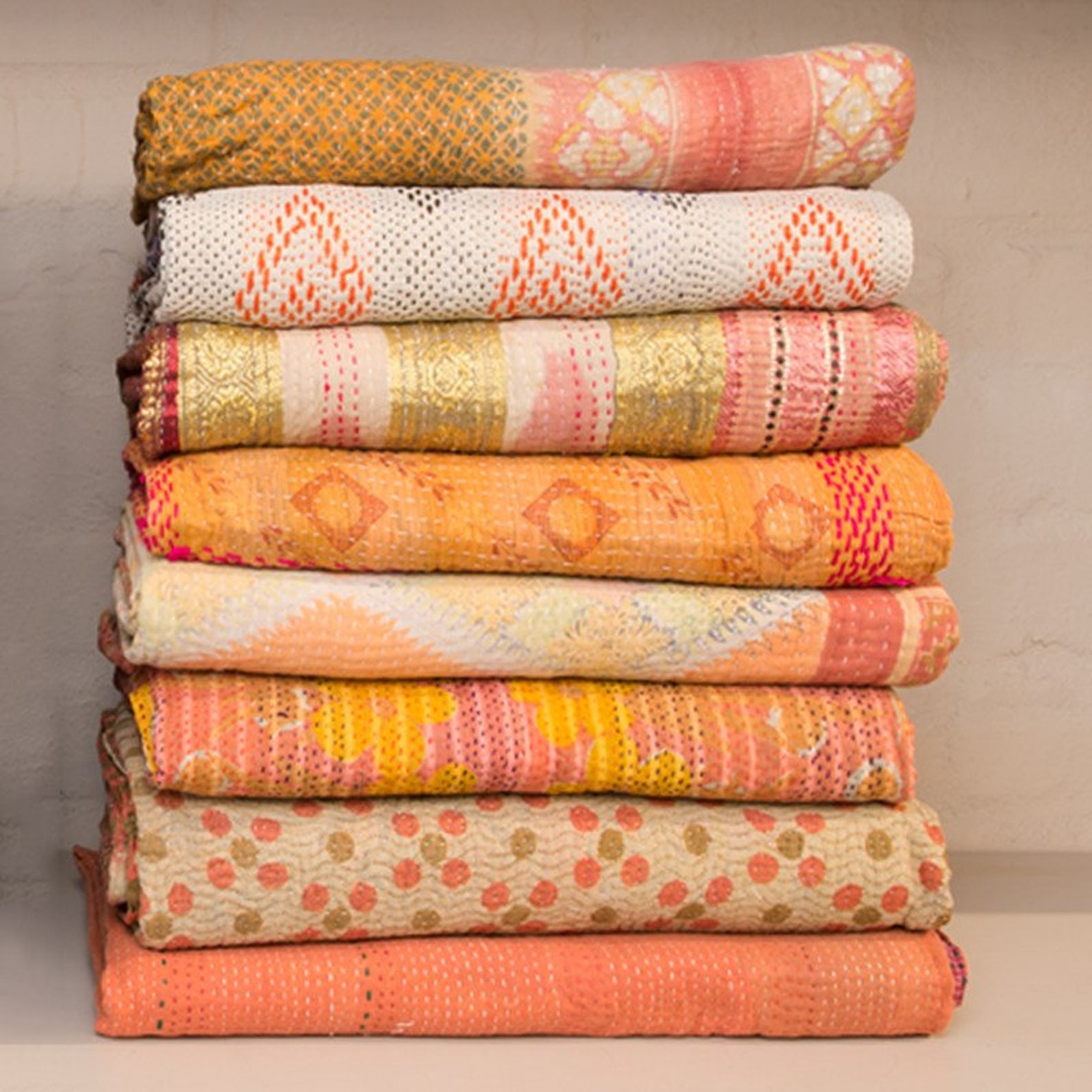 Wholesale Set of 10 Kantha Quilts Queen Kantha Throw Etsy