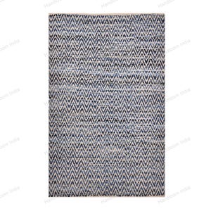 Hand Loomed Rug, Denim Tufted Rug, Woven Scandinavian Rug, Blue Braided Rug, Denim Rug, 5x7 Hand Knotted Rug for Living Area, Hallway Runner