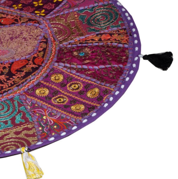 Purple 22 Big Round Floor Pillow Cushion Round Seating Etsy