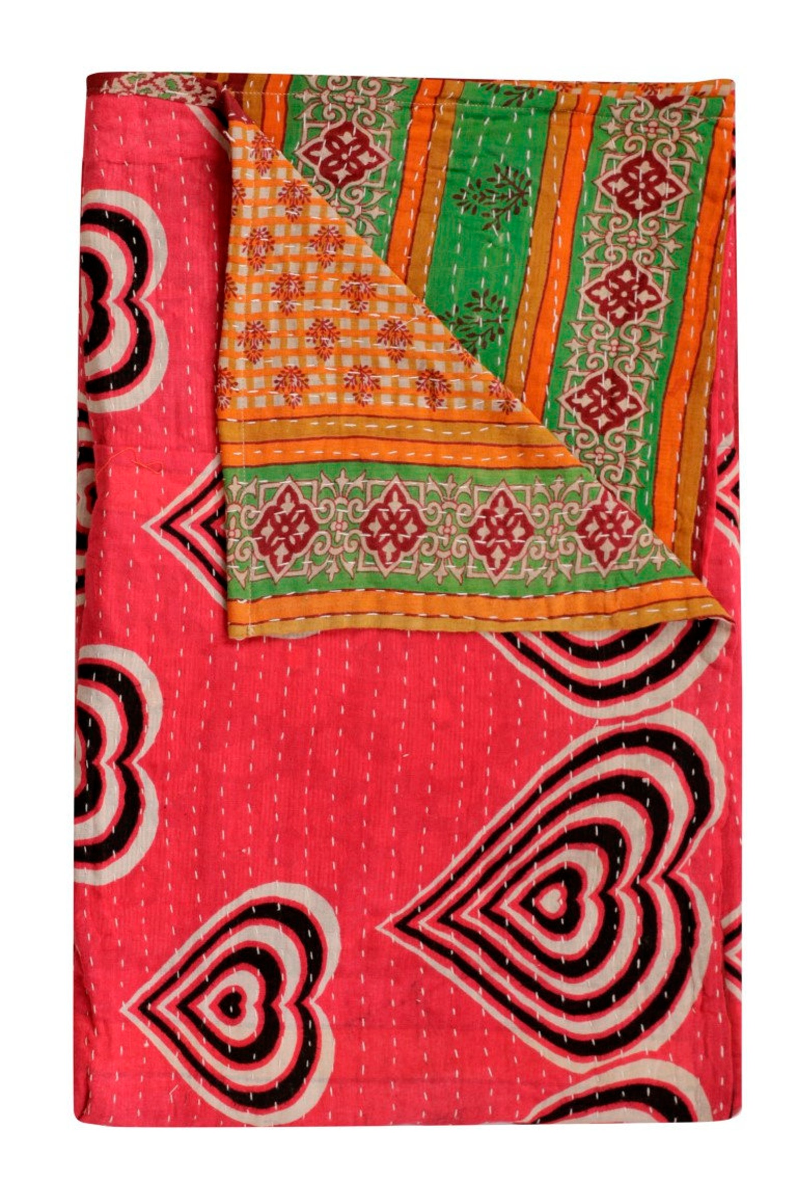 Twin Size Vintage Kantha Quilt Blanket On SALE Fair Trade Etsy