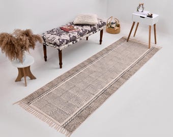 Washable Kitchen Rug, Cotton Hall Runner/Entry Runner/Stair Runner, Washable Runner Rug, Hand Block Print Rug, Home Washable Rug, Bath Rug