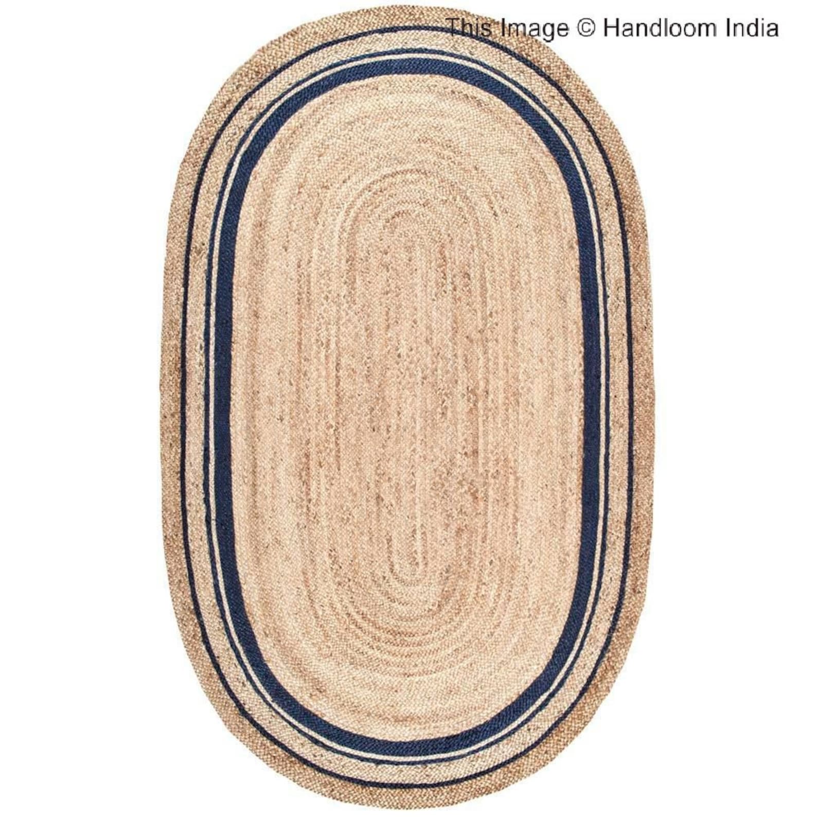 Handwoven Natural Jute Oval Area Rugs for Kitchen 4 X 6 Etsy