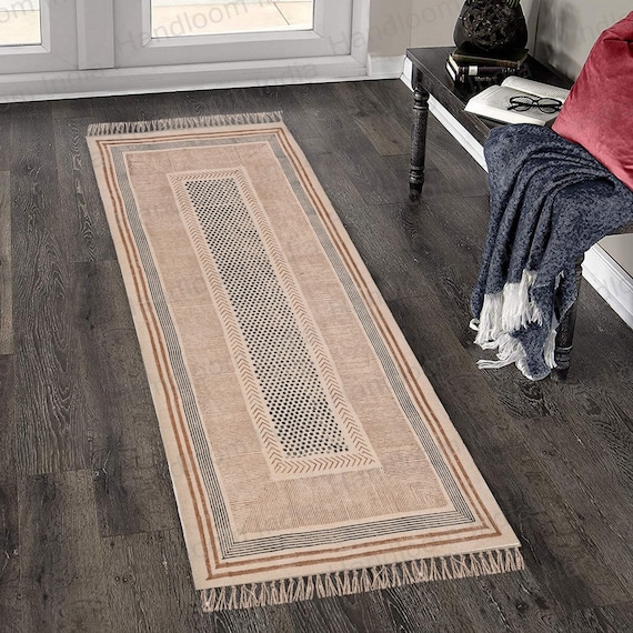 Machine Washable Rug, Block Printed Rug, Hallway Rug, Entryway Runner, Kitchen Rug, Bedside Rug, Hand Washable Rug, Rug for Dining Table