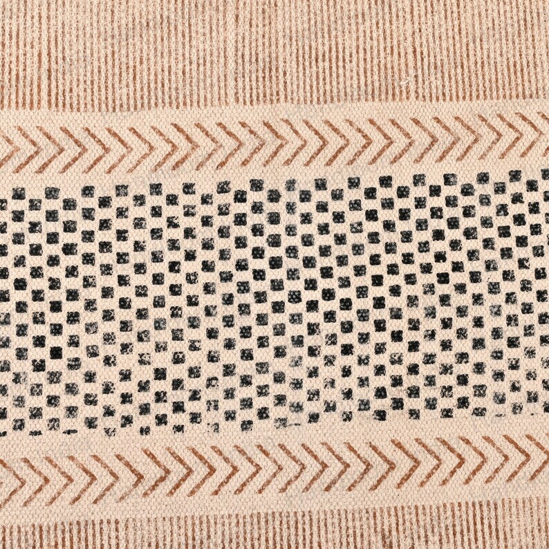 Machine Washable Rug, Block Printed Rug, Hallway Rug, Entryway Runner, Kitchen Rug, Bedside Rug, Hand Washable Rug, Rug for Dining Table