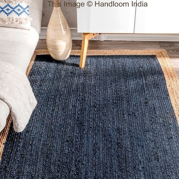 Navy Blue 6 X 6 Braided Square Rugs for Bedroom on SALE - Etsy