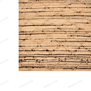 Loomed Hemp Rug, Woven Jute Rug, Braided Area Rug, Natural Jute Rug, Hand Knotted Rug, Pet Friendly Rug, Antique Pattern Rug, Bath Rug