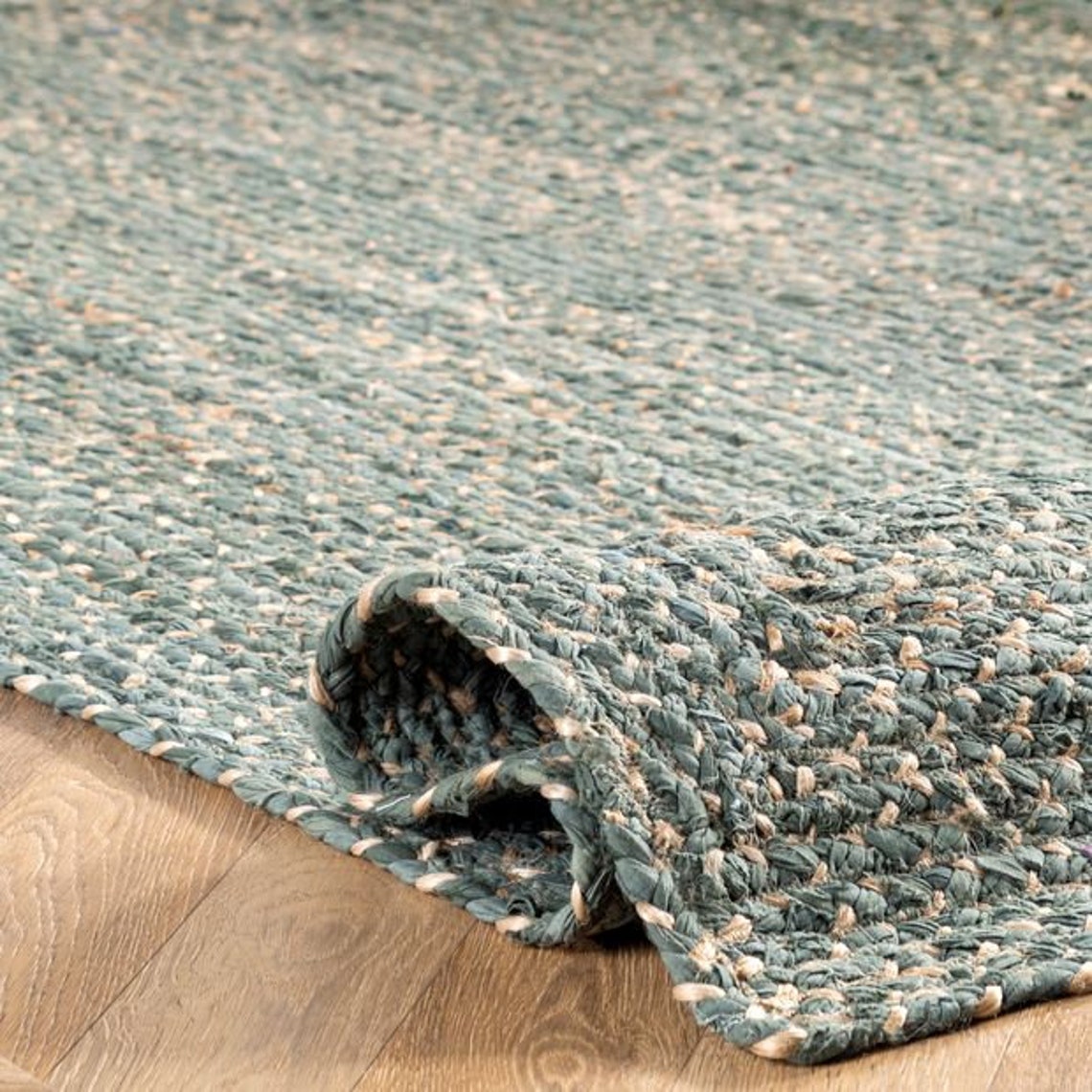 Braided Green Chindi Soft Reversible Rugs Carpet for Living Etsy