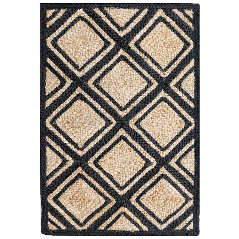 Natural Jute & Black Braided Rugs for Living Room 5 X 7 Feet Etsy