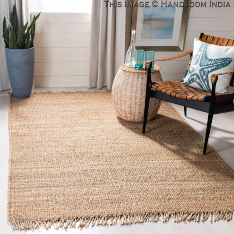 Hemp Rugs Natural Jute Rug 5x7 Custom Size Rug Natural Etsy