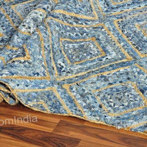 Denim Jute Rug, Denim Tufted Rug, Braided Jute Rug, Natural Jute Rug ...