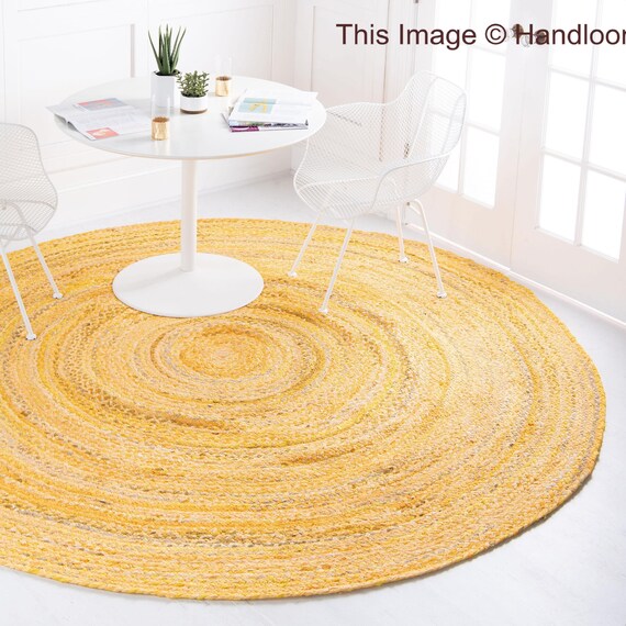 Alfombra redonda de yute, alfombra de yute, alfombra de trapo, alfombra  redonda de 4 pies, alfombra de área, alfombra trenzada de yute, alfombras  para