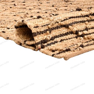Loomed Hemp Rug, Woven Jute Rug, Braided Area Rug, Natural Jute Rug, Hand Knotted Rug, Pet Friendly Rug, Antique Pattern Rug, Bath Rug