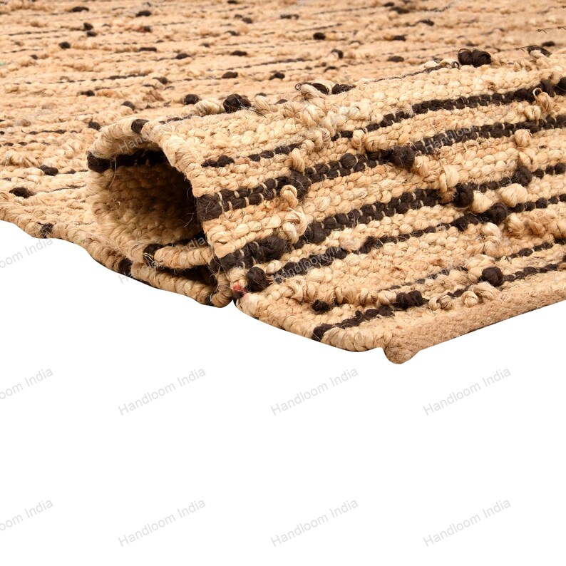 Loomed Hemp Rug, Woven Jute Rug, Braided Area Rug, Natural Jute Rug, Hand Knotted Rug, Pet Friendly Rug, Antique Pattern Rug, Bath Rug