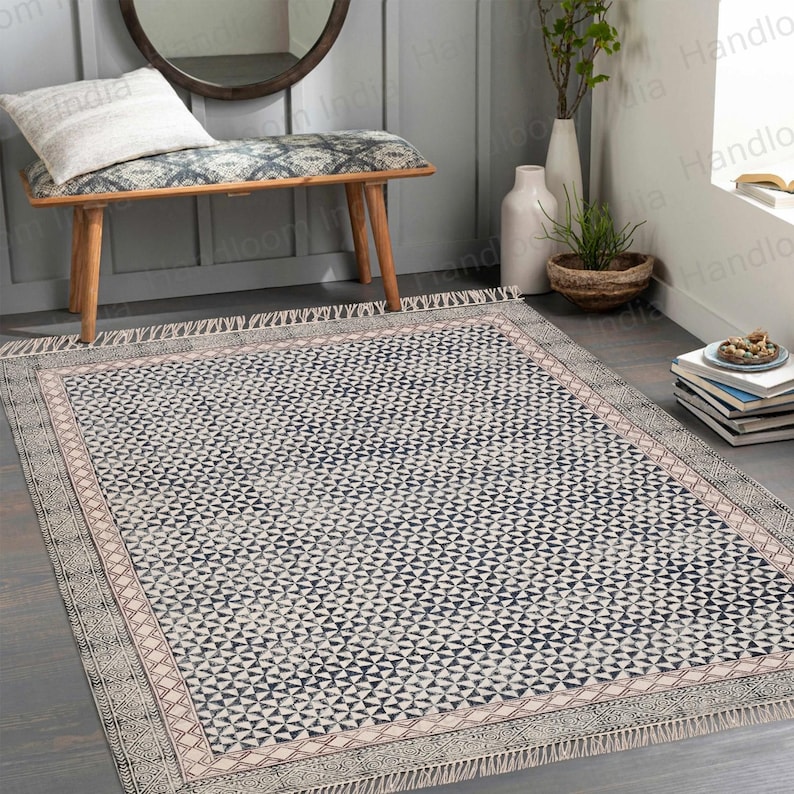 Washable Rugs, Extra Large Rug for Living Room/Bedroom/Dining Room, Washable Cotton Rug, Machine Washable Rug, Woven Kitchen Carpet