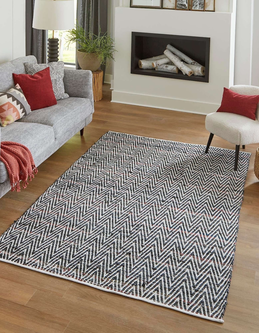 2x3 Feet Rugs Hand Woven Cotton Chindi Area Rug Carpet Room Floor