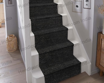 Black Jute Runner, Seagrass Stair Carpet, Stairs Treads, Hemp Stair Runner, Stairs Runner, Entry Jute Runner, Sisal Runner, Stairway Carpet