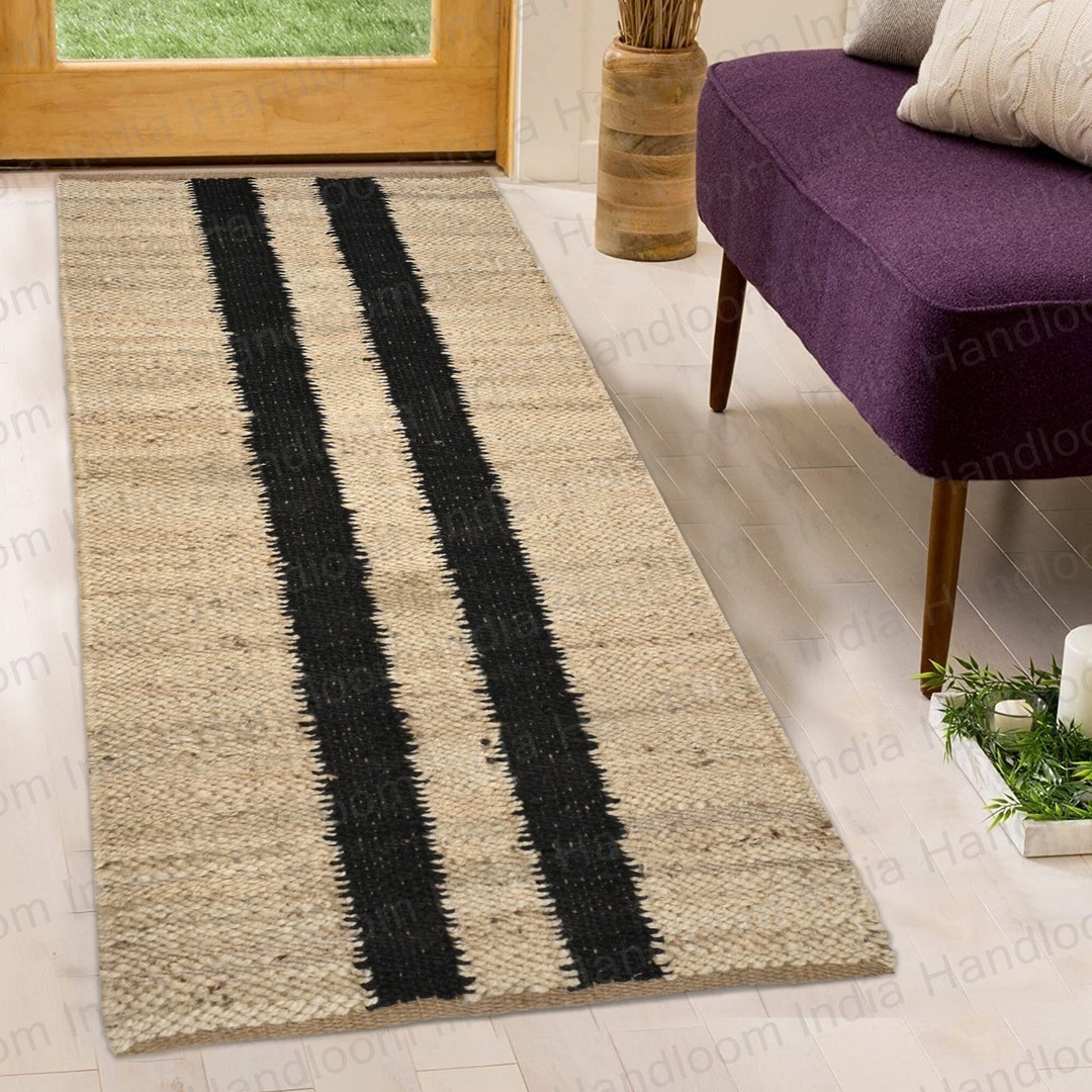 Natural Fiber Jute Hallway Runner 2 X 18 Feet, Handmade Jute Kitchen