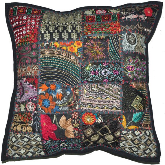 24 Extra Large Floor Cushions Indian Embroidered Throw Etsy