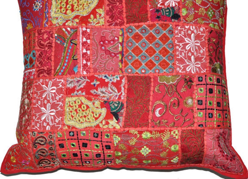 24x24 Red Pillow Case Decorative Throw Pillows Embroidered Etsy