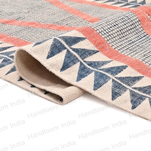 Washable Runner Rug, Cotton Washable Rug, Rug for Hallway, Customize Cotton Rug, Organic Dye Rug, Block Print Runner, Machine Washable Rug